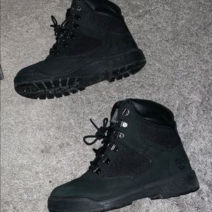 Black timberland field boots